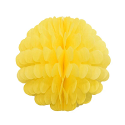 Бумажное украшение Цветочный шар-соты 25 см, желтый