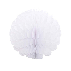 Бумажное украшение Цветочный шар-соты 25 см, белый