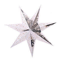 Звезда семиконечная бумажная 45 см Вензель, серебро